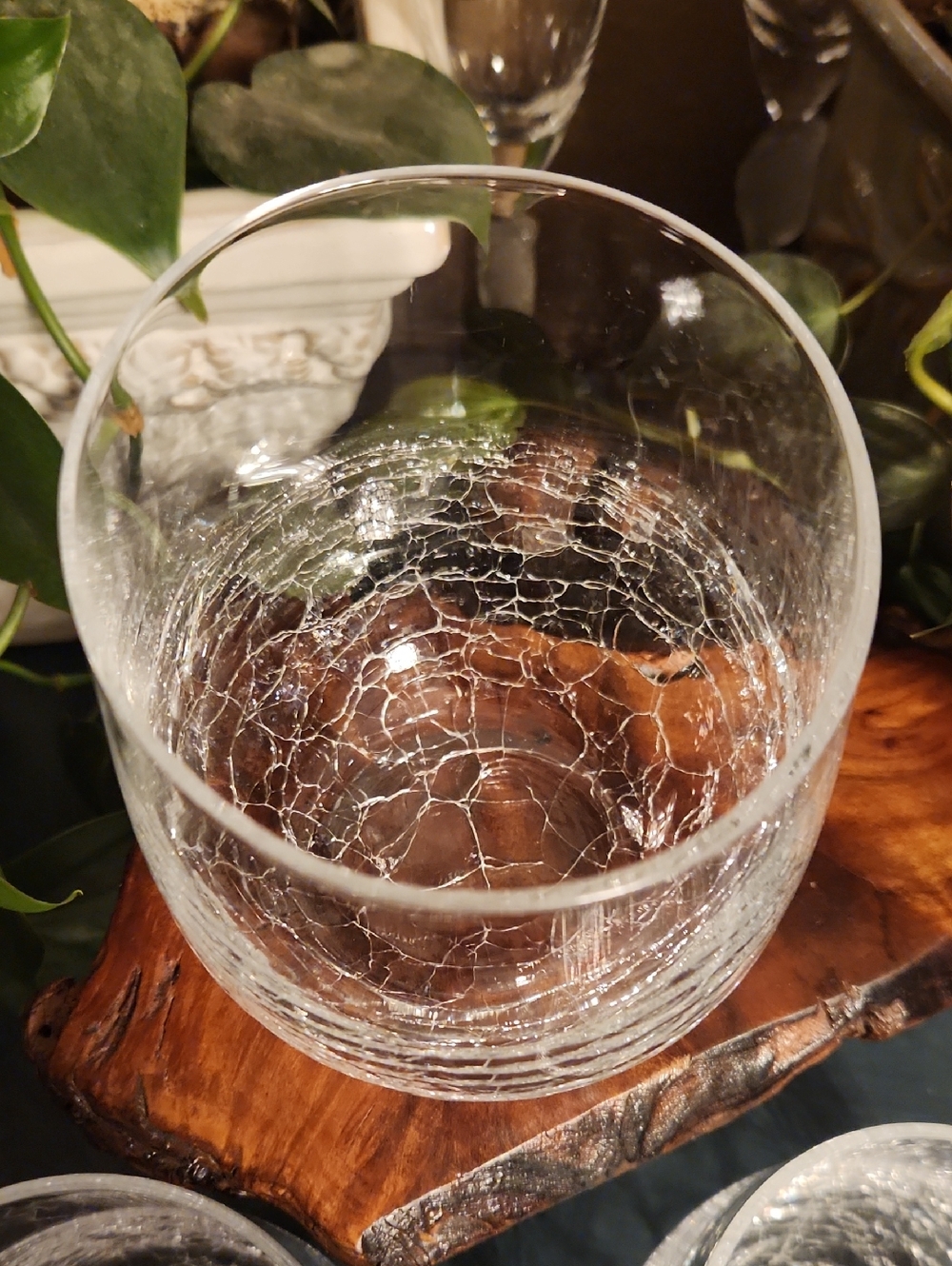 Pier 1 Crackle Angled Rim Glass Tumbler--ONE ONLY - Picture 6 of 8